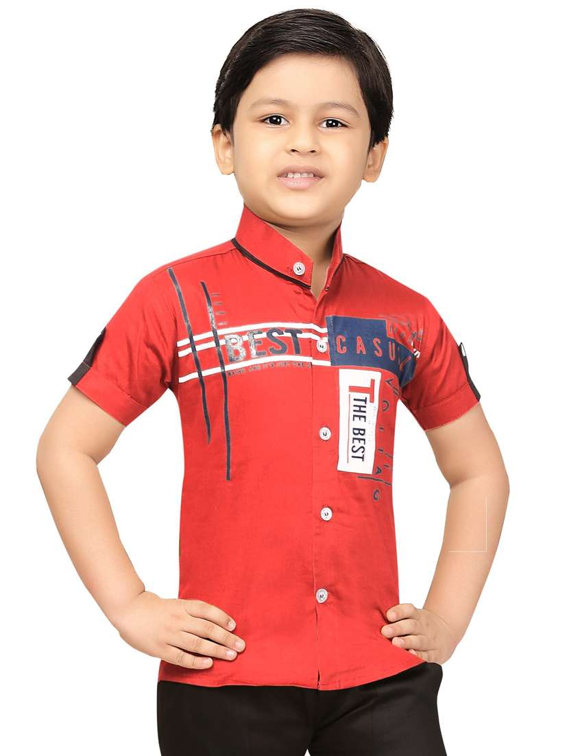 red printed cotton shirt - 21217505 -  Standard Image - 1