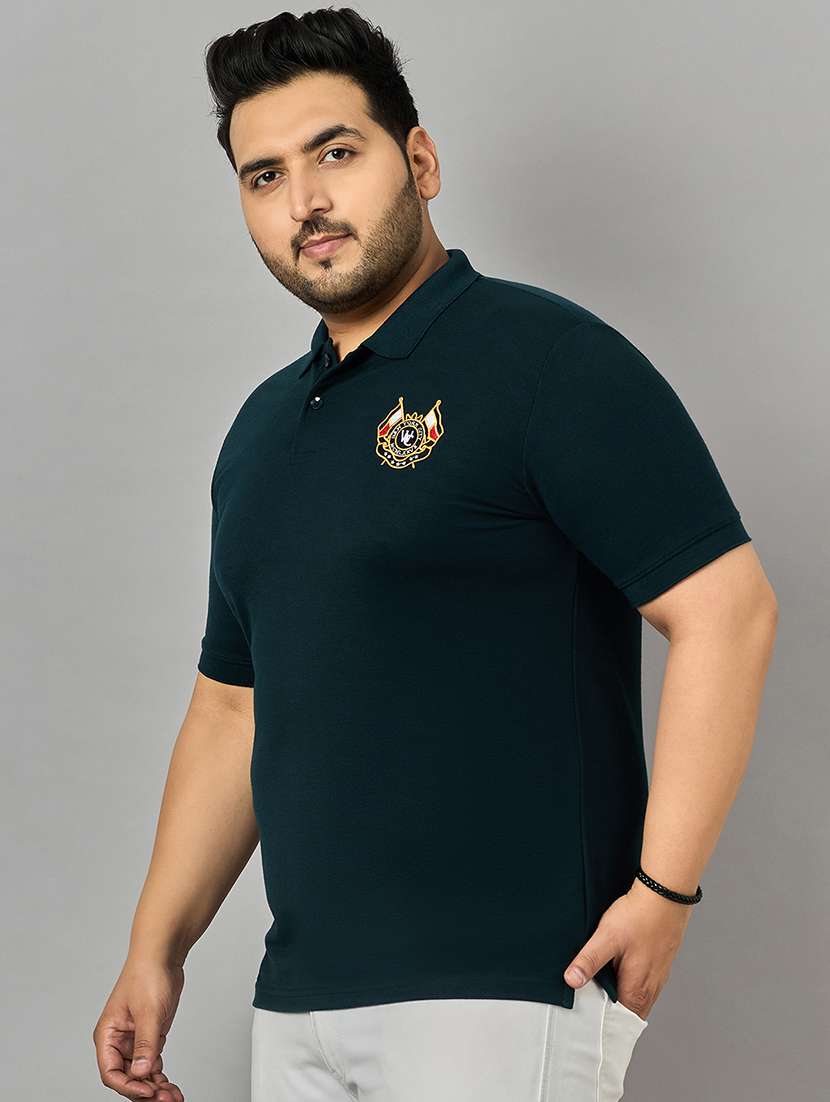 men solid cotton polo t-shirt