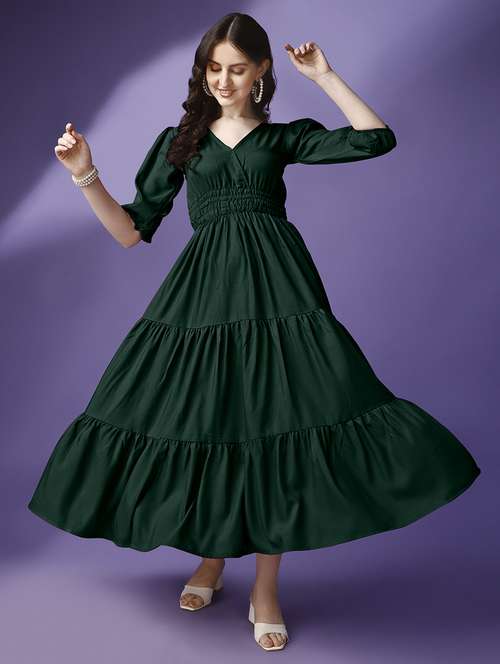 women solid casual western dress - 21220811 - Standard Image - 0