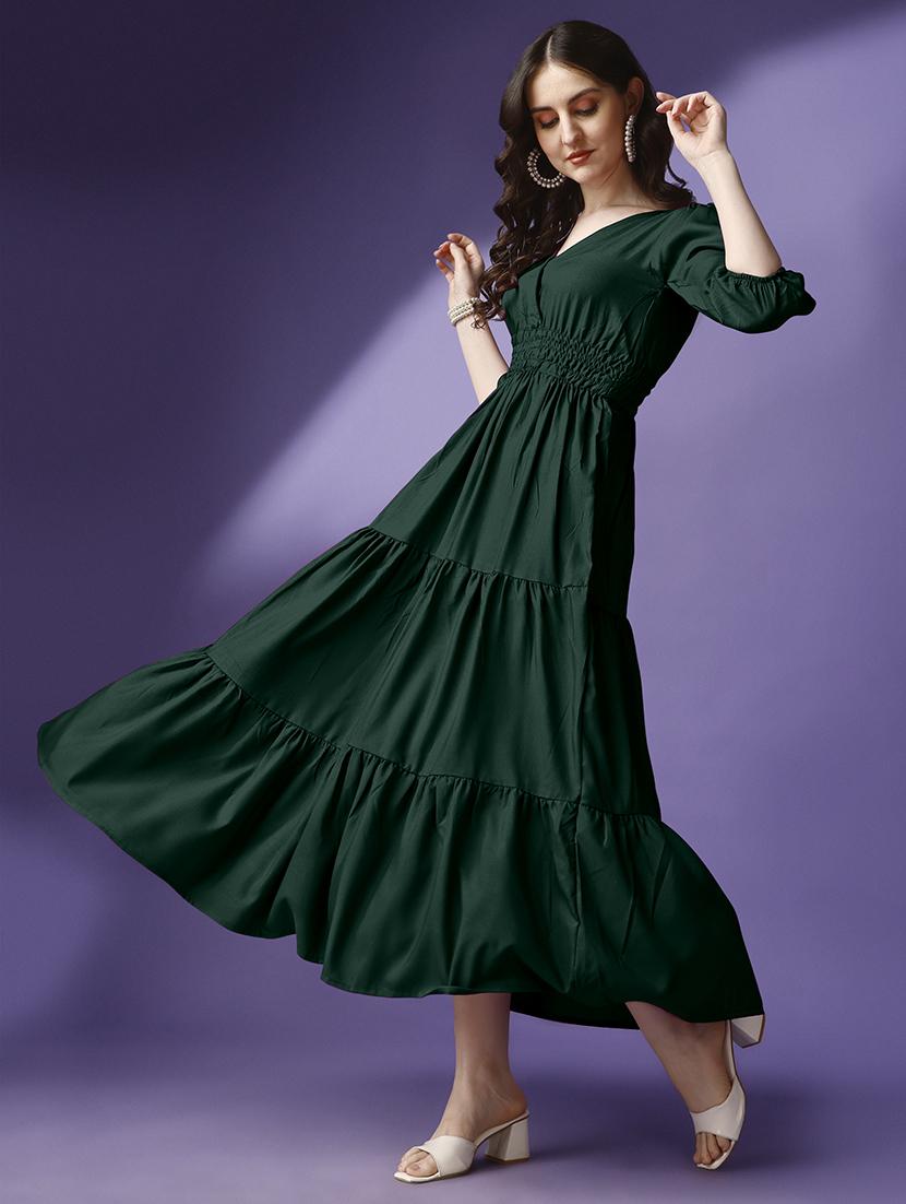 women solid casual western dress - 21220811 - Standard Image - 1