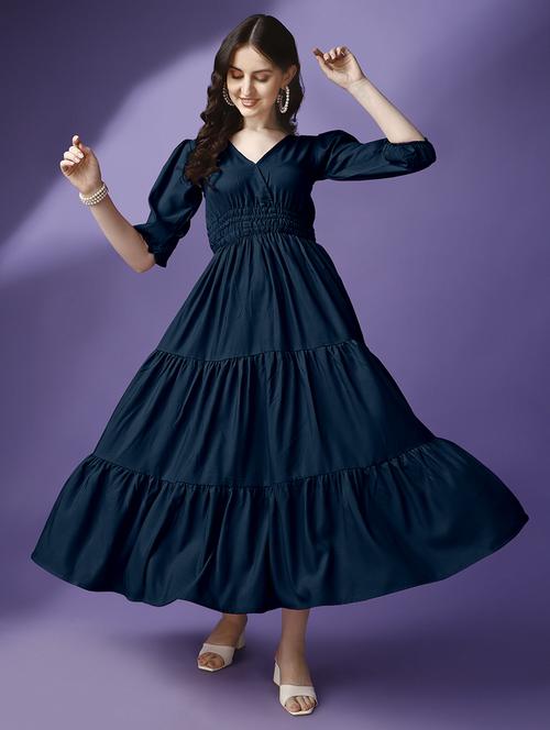 women solid casual western dress - 21220812 - Standard Image - 0