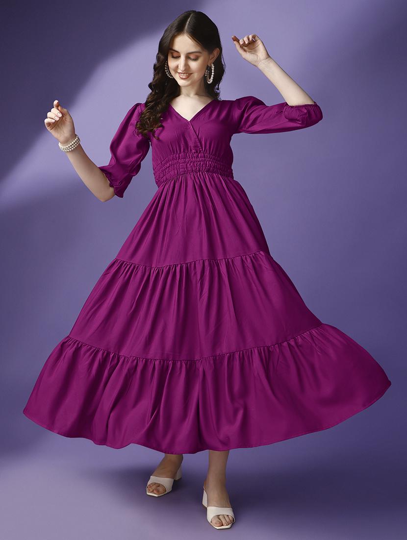 women solid casual western dress - 21220813 -  Zoom Image - 0