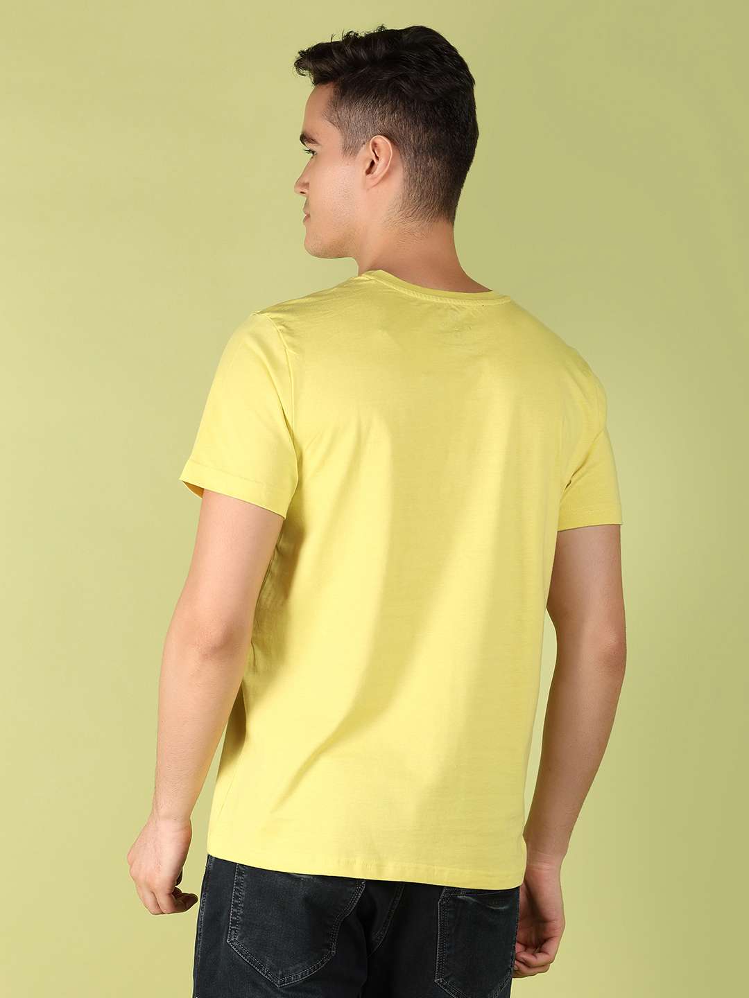 yellow cotton front print tshirt - 21220924 - Standard Image - 4