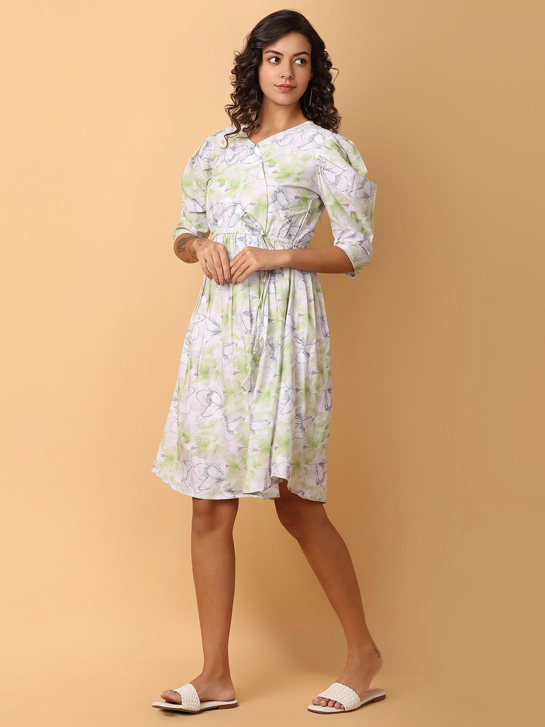 green chiffon dress - 21220971 - Standard Image - 4