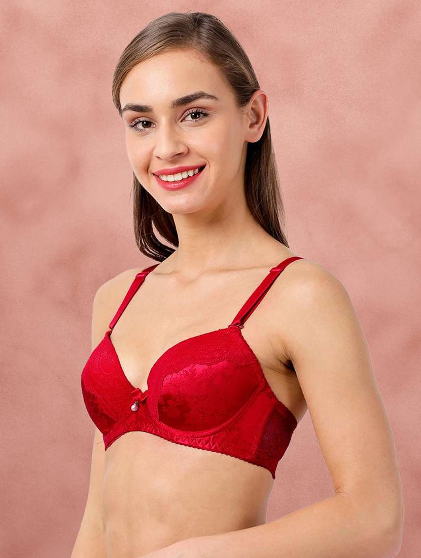 red satin balconette bra - 21221086 -  Standard Image - 1