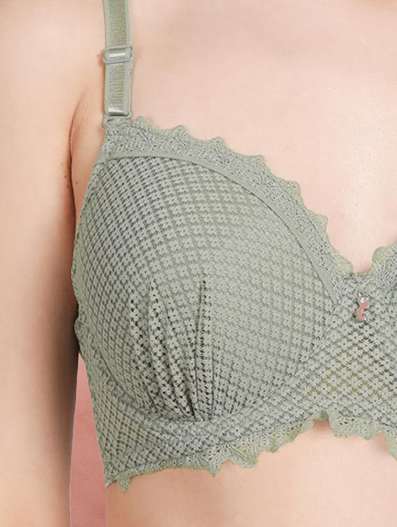 green lace balconette bra - 21221103 - Standard Image - 4