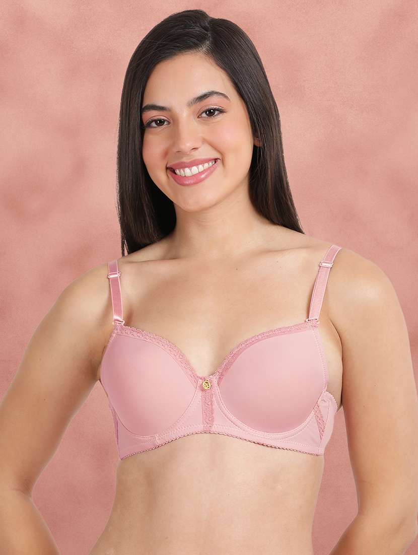 pink nylon tshirt bra