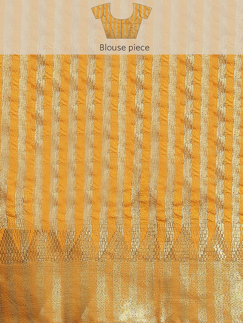 yellow assam silk embroidered saree with blouse - 21221236 - Standard Image - 4