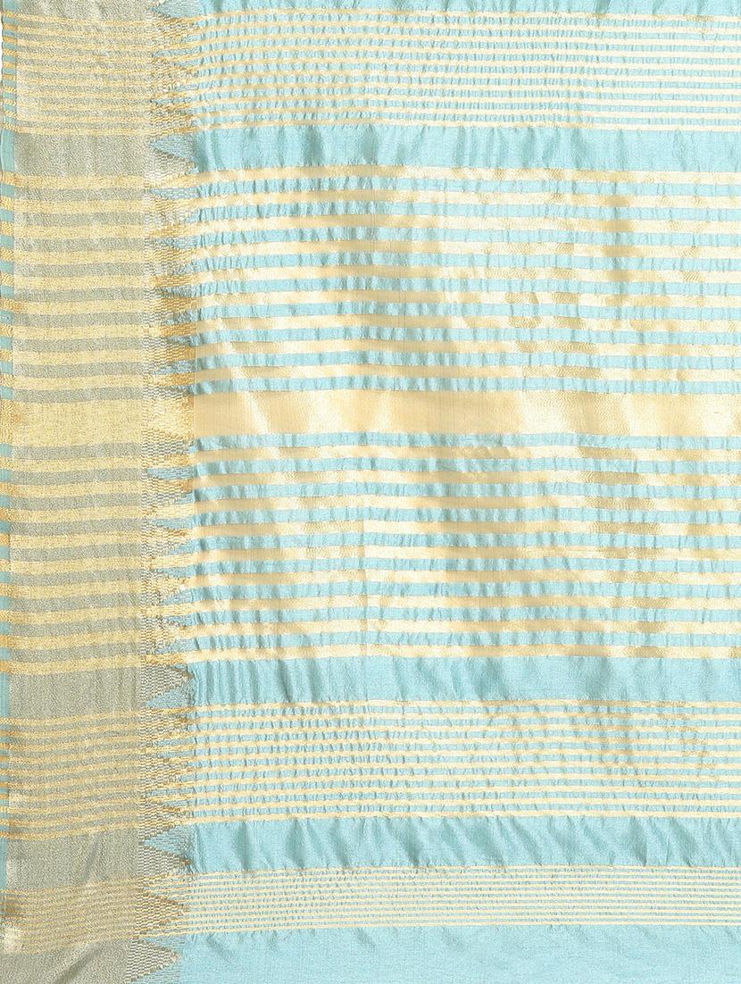 light blue embroidered saree with blouse - 21221237 - Standard Image - 4