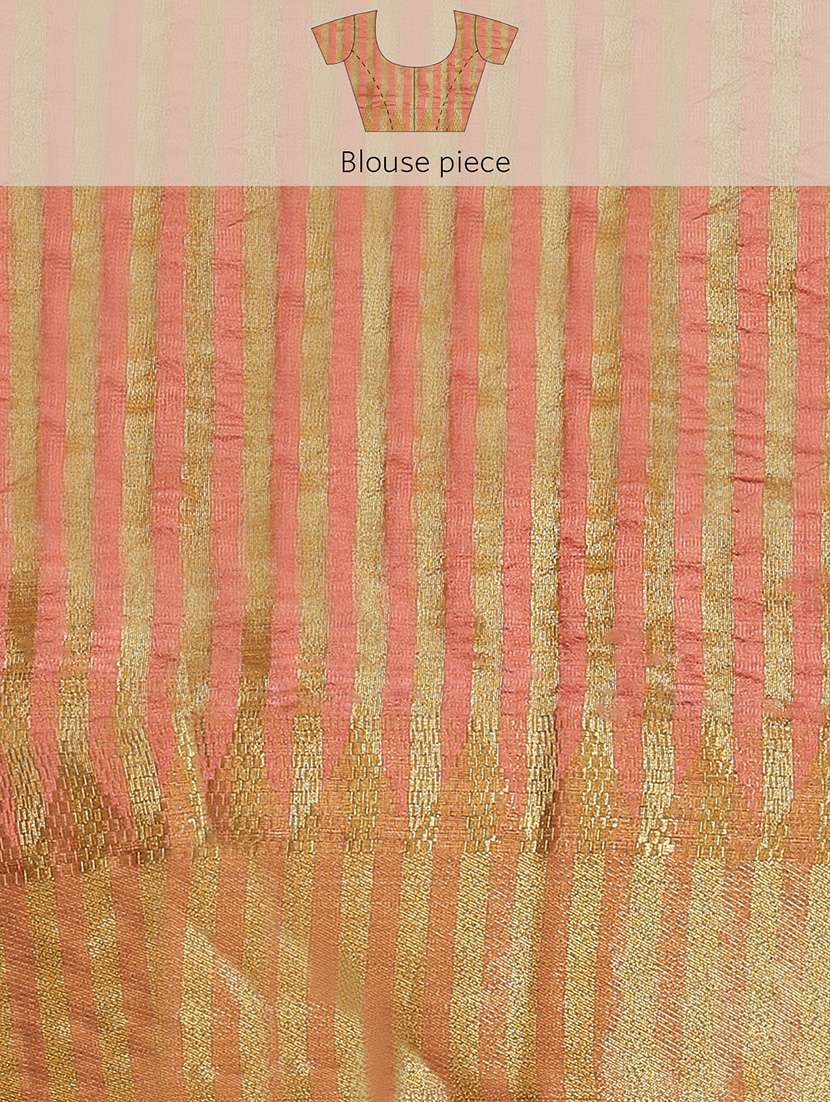 peach assam silk embroidered saree with blouse - 21221239 -  Standard Image - 4