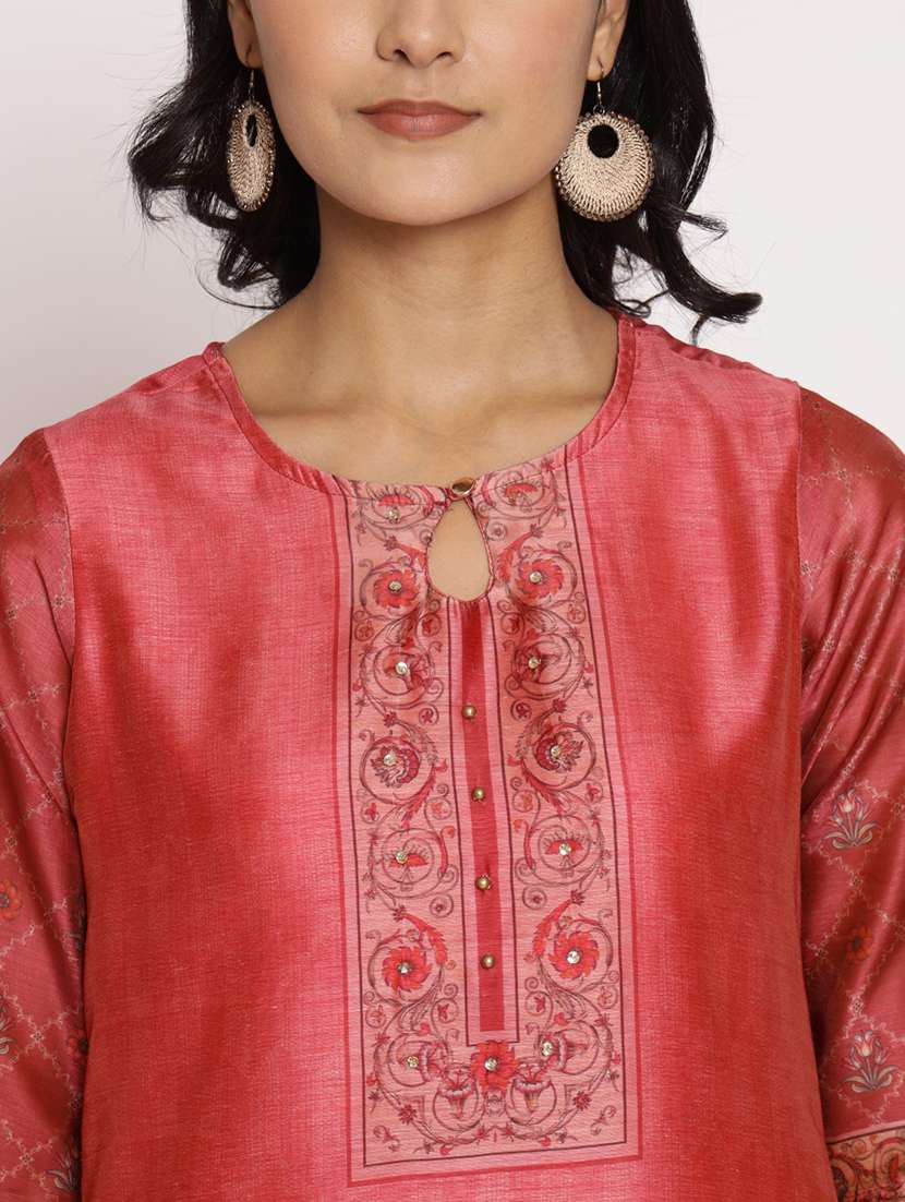 women three quarter sleeve kurta pant with dupatta set - 21221442 - Standard Image - 6