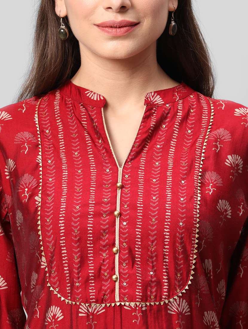 women three quarter sleeve kurta pant with dupatta set - 21221446 -  Standard Image - 6