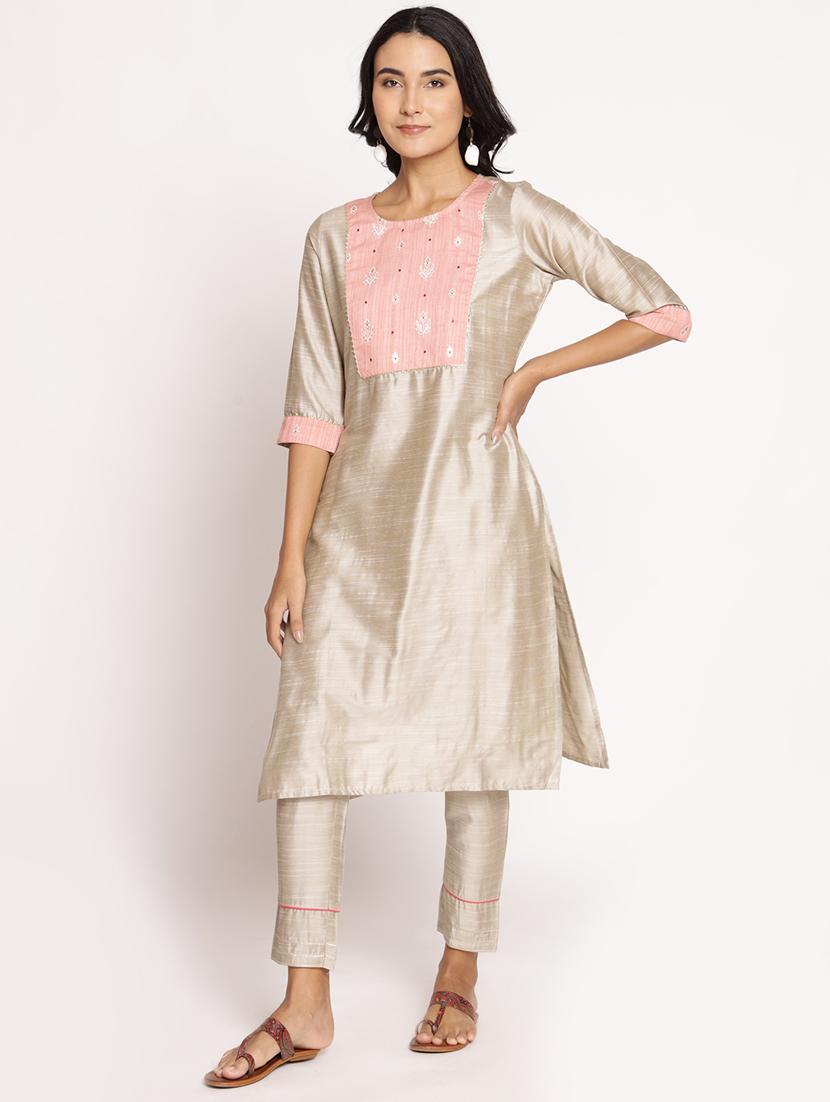 women solid beige kurta  - 21221460 -  Zoom Image - 0