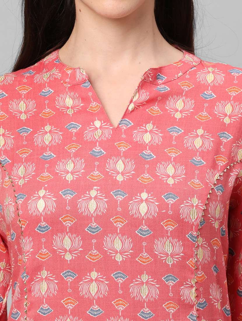 women three quarter sleeve straight kurta - 21221480 -  Standard Image - 4