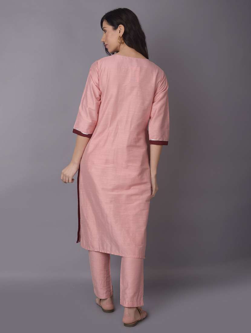 women three quarter sleeve kurta pant with dupatta set - 21221531 -  Standard Image - 4