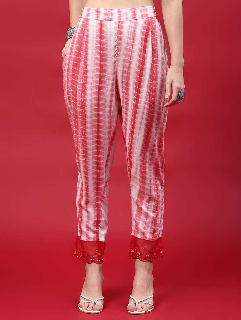 women tie & dye kurta pant set with dupatta - 21221595 -  Standard Image - 4