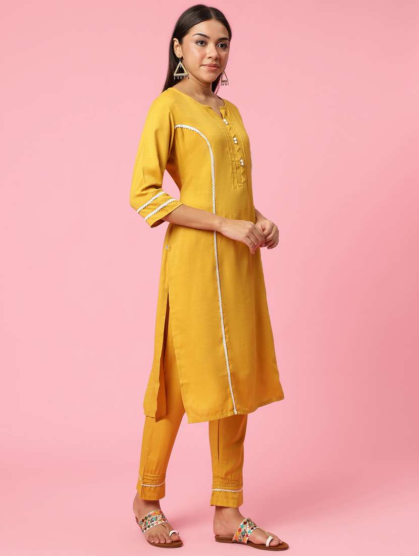 women solid kurta pant set with dupatta - 21221611 - Standard Image - 1