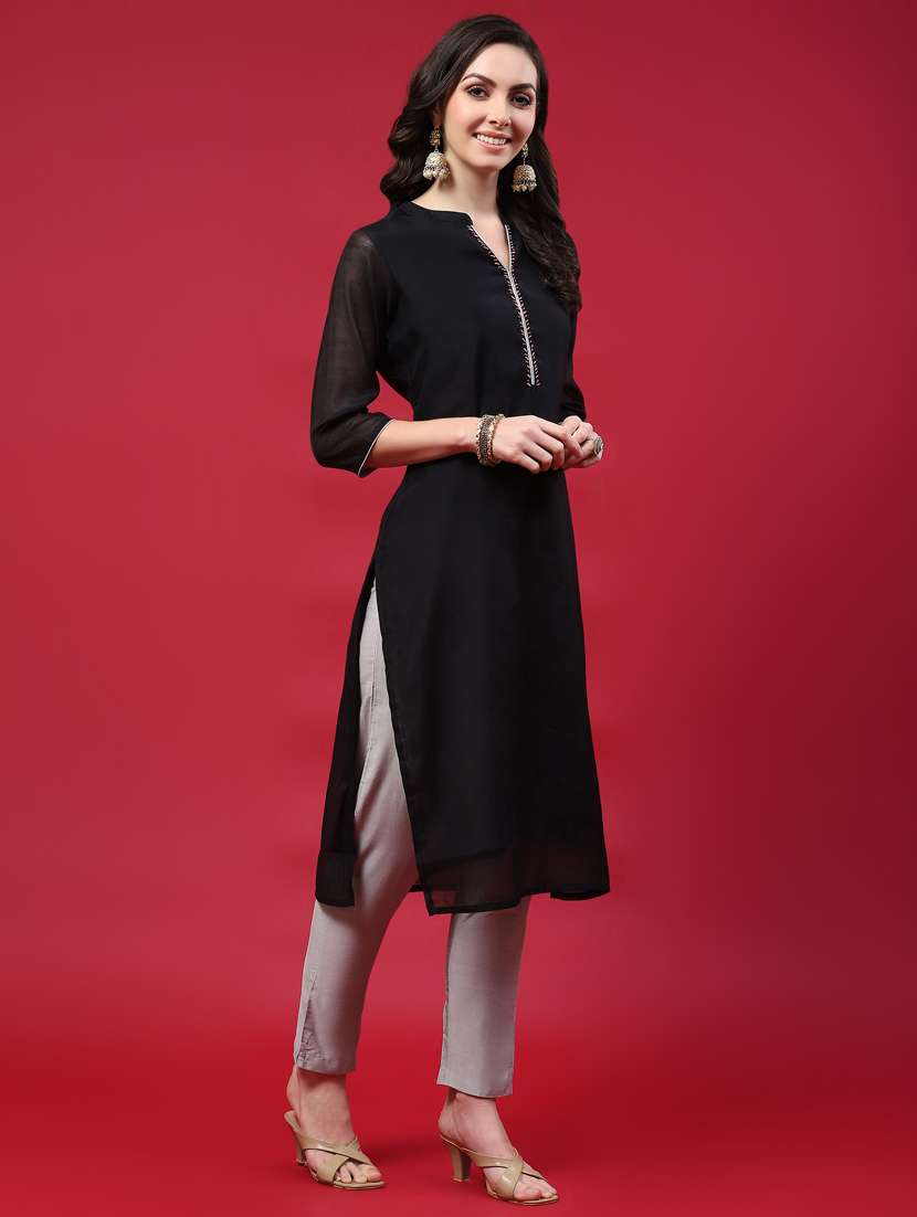 women solid kurta pant set with dupatta - 21221613 -  Standard Image - 1