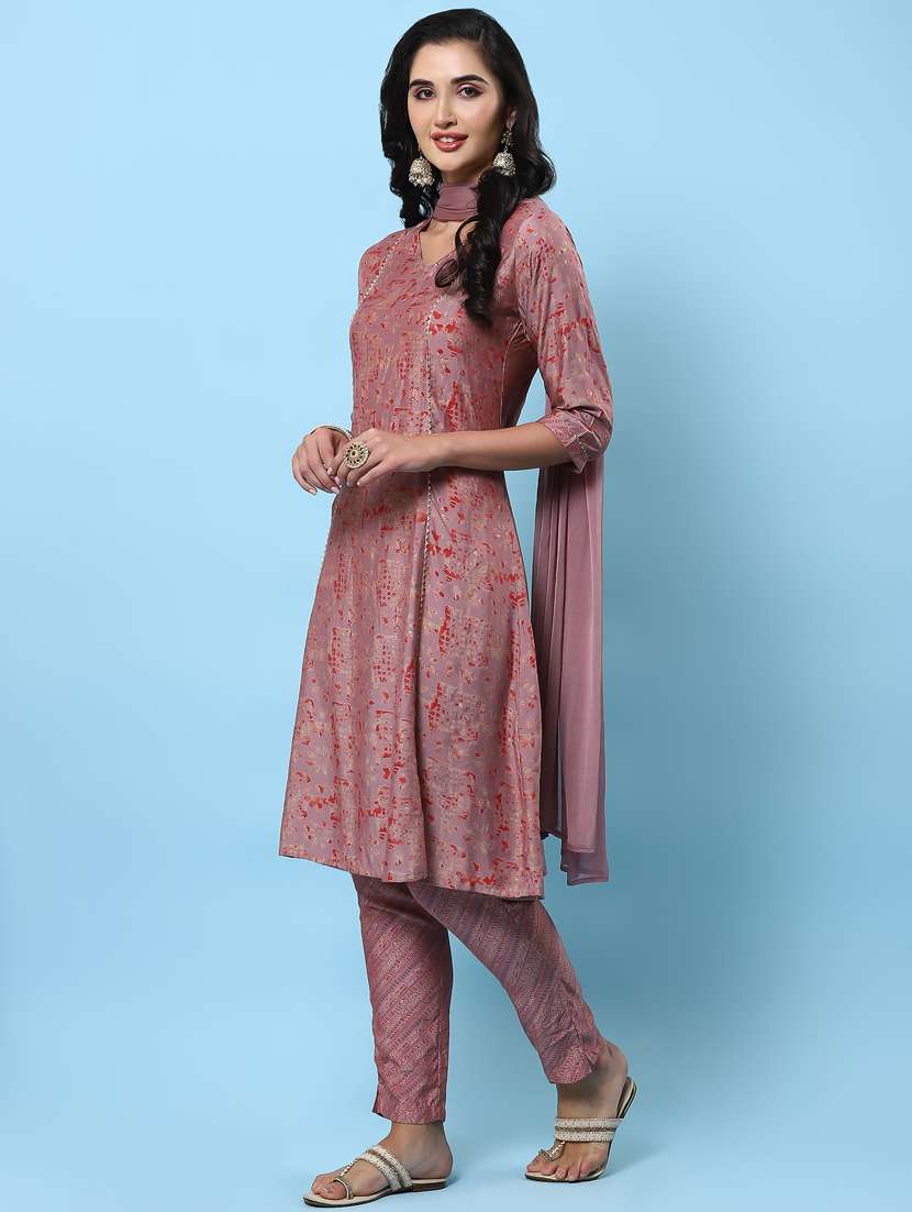 pink muslin kurta dupatta  set - 21221624 -  Standard Image - 1