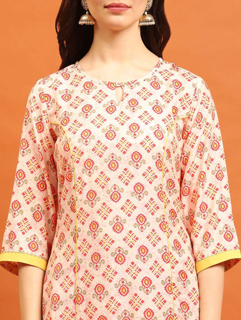 coral muslin kurta dupatta  set - 21221627 -  Standard Image - 6