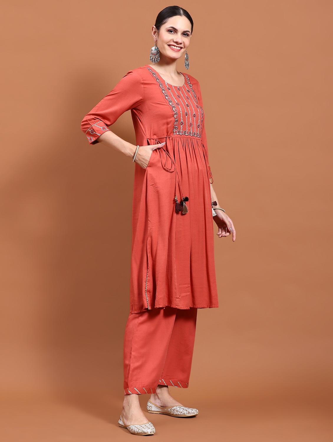 women embroidered kurta palazzo set with dupatta - 21221716 - Standard Image - 1