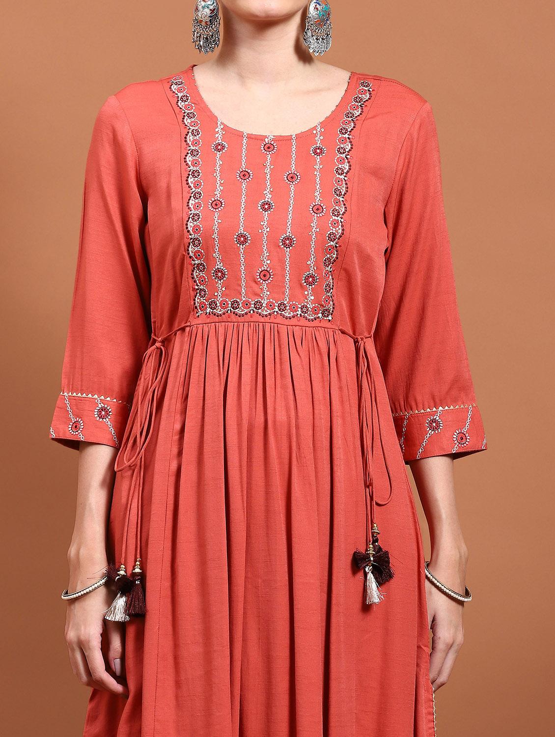 women embroidered kurta palazzo set with dupatta - 21221716 - Standard Image - 6