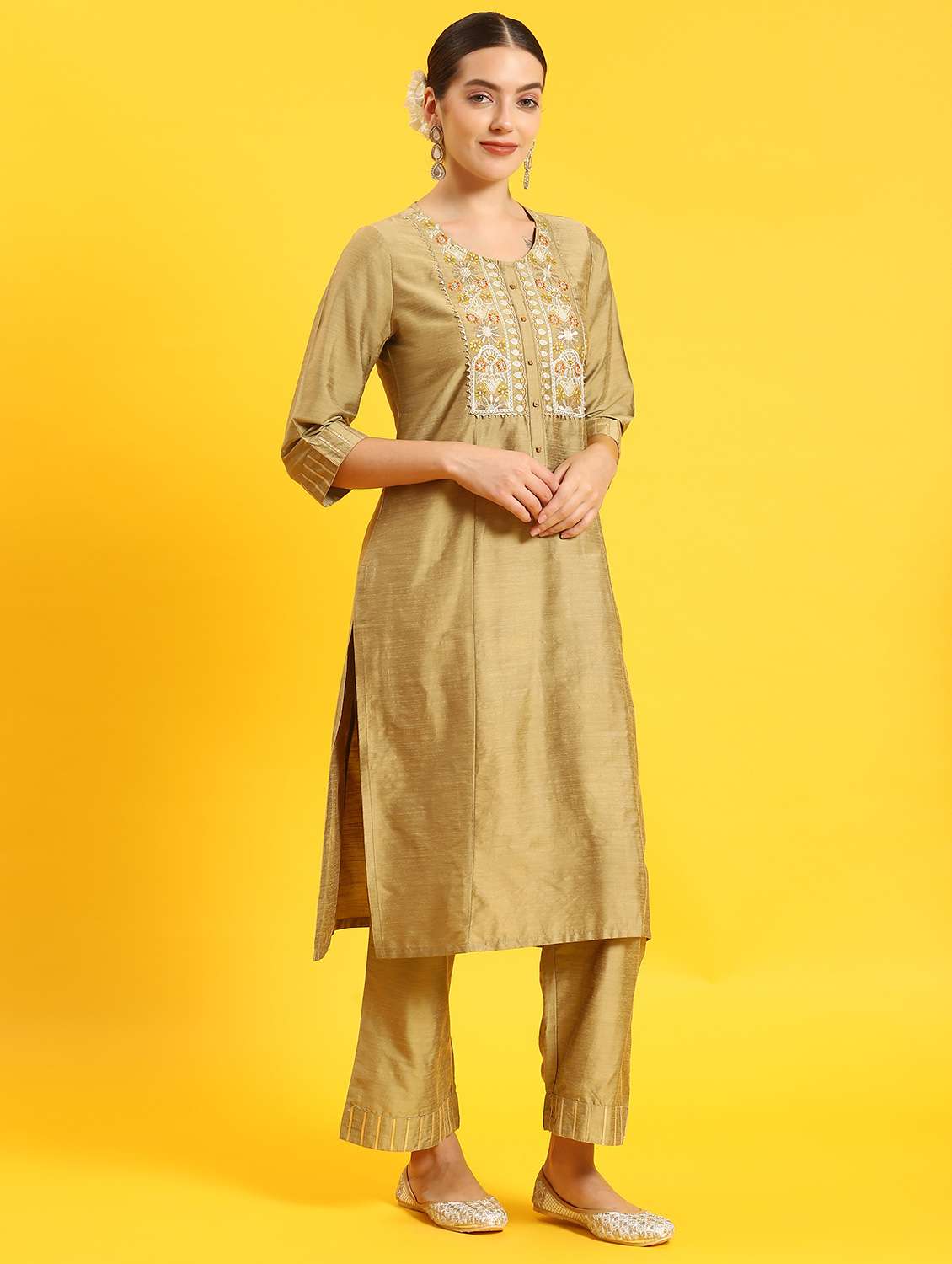 women embroidered kurta pant set with dupatta - 21221723 - Standard Image - 1