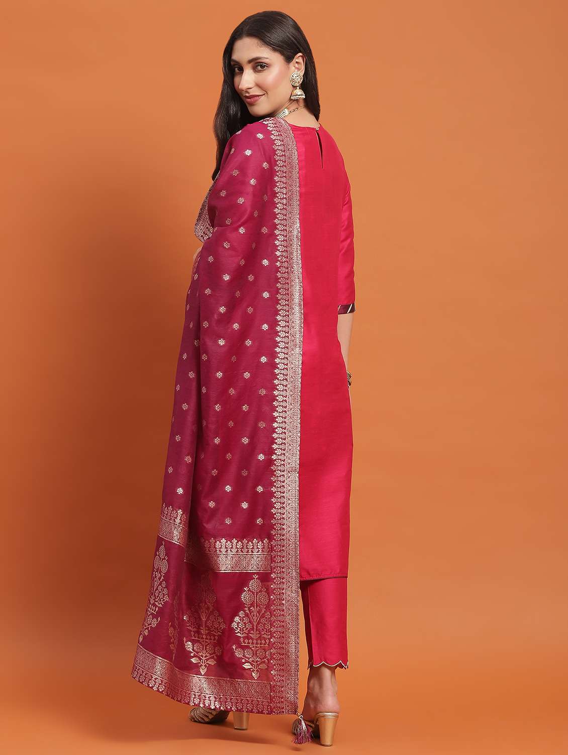 women three quarter sleeve suit set - 21221755 - Standard Image - 4