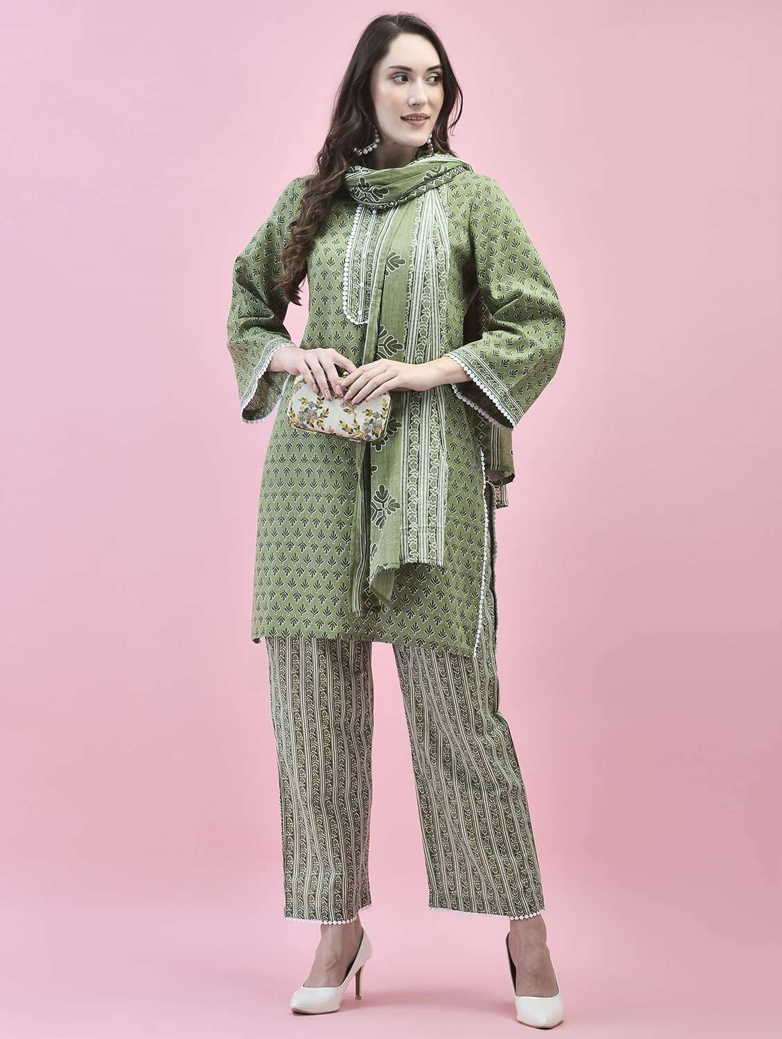 women kurta pant set with dupatta - 21221814 -  Standard Image - 1