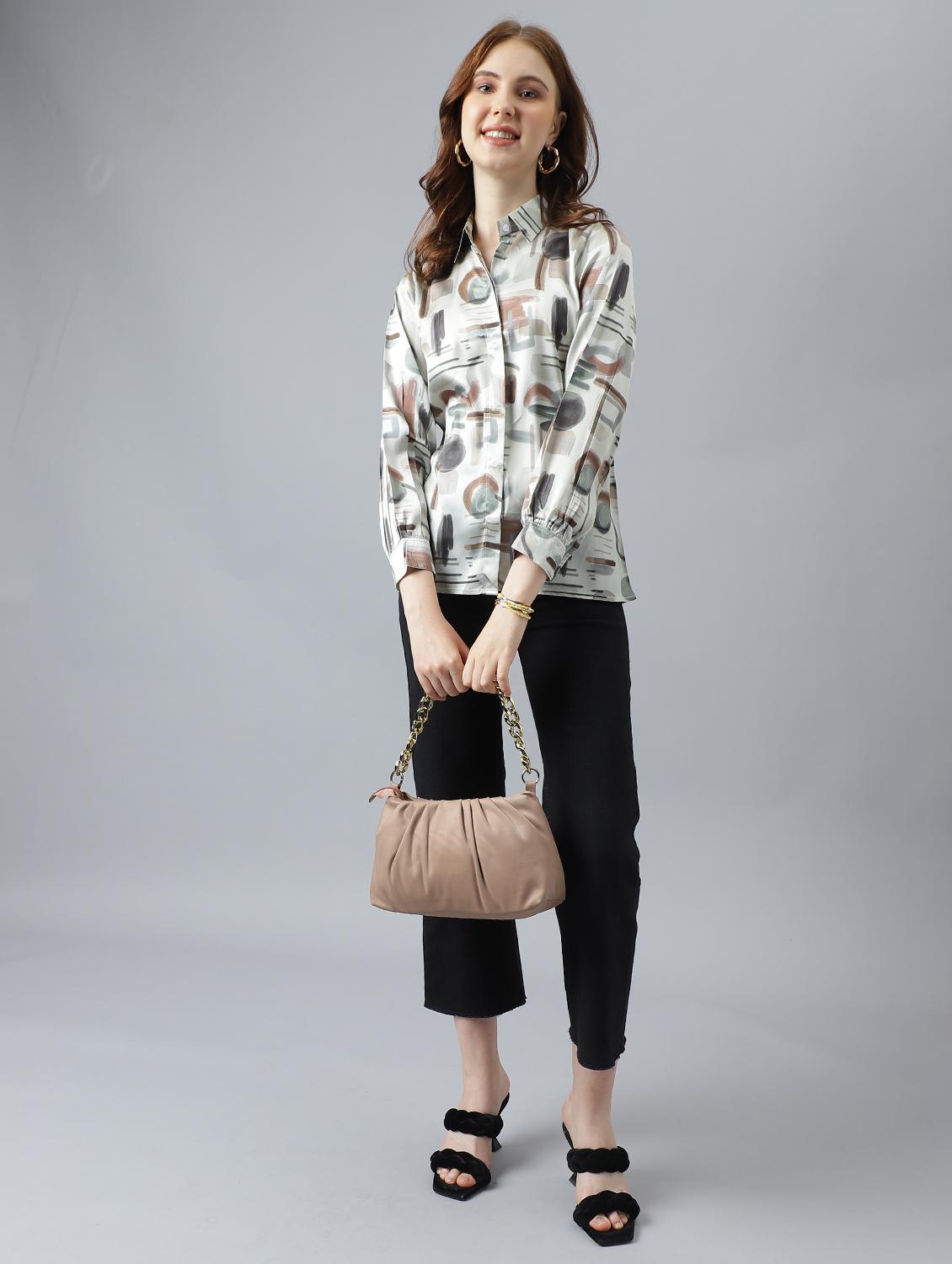 green satin regular shirt - 21222260 - Standard Image - 4