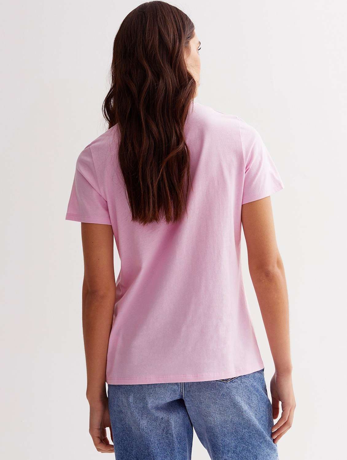 round neck chest print t-shirt  - 21222269 -  Standard Image - 1