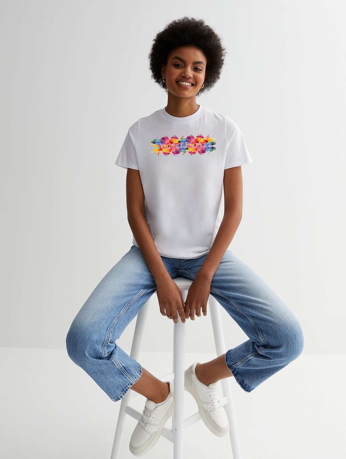 round neck chest print t-shirt  - 21222273 -  Standard Image - 1