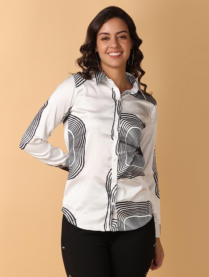 women white satin regular shirt - 21222372 - Zoom Image - 0