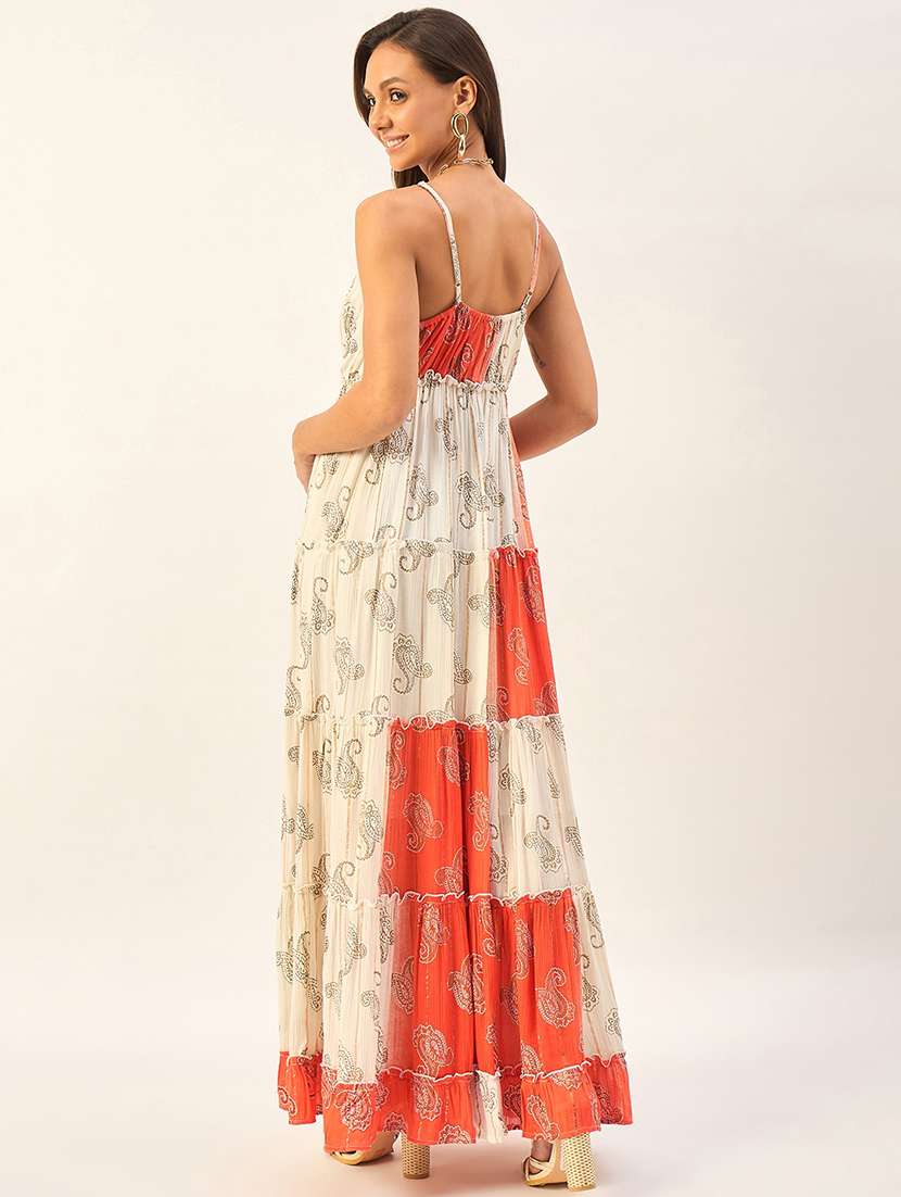 women sleeveless paisley printed dress - 21222598 - Standard Image - 4