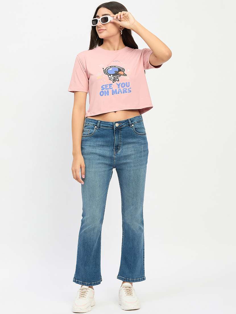 women round neck crop t-shirt - 21222614 -  Standard Image - 4
