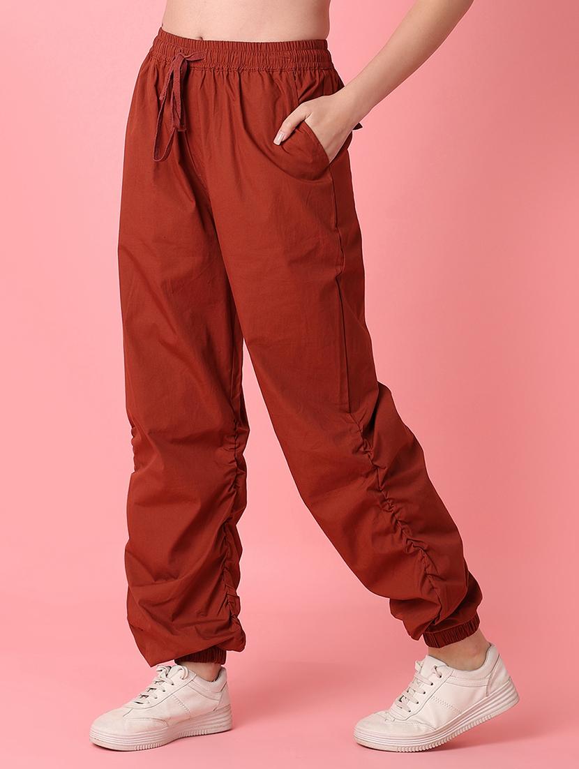 brown solid wide leg trouser - 21222824 - Standard Image - 1