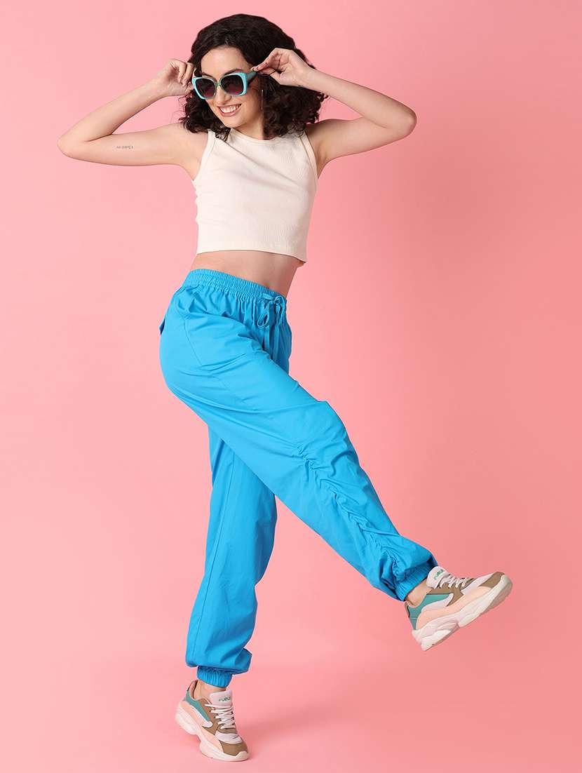 women solid high rise relaxed fit jogger - 21222825 -  Standard Image - 4