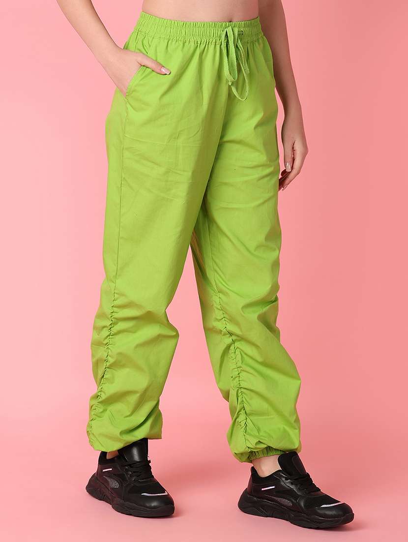 women solid high rise relaxed fit jogger - 21222826 -  Standard Image - 1