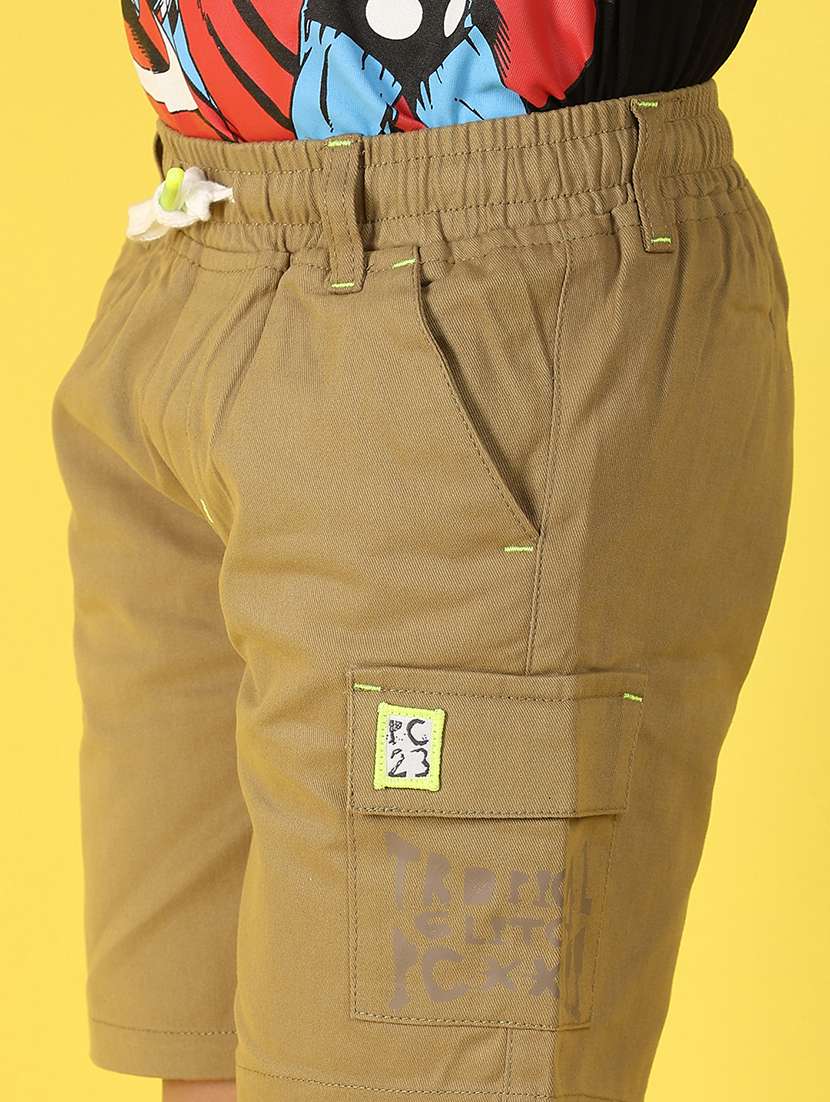 boys green cotton shorts  - 21222838 -  Standard Image - 6