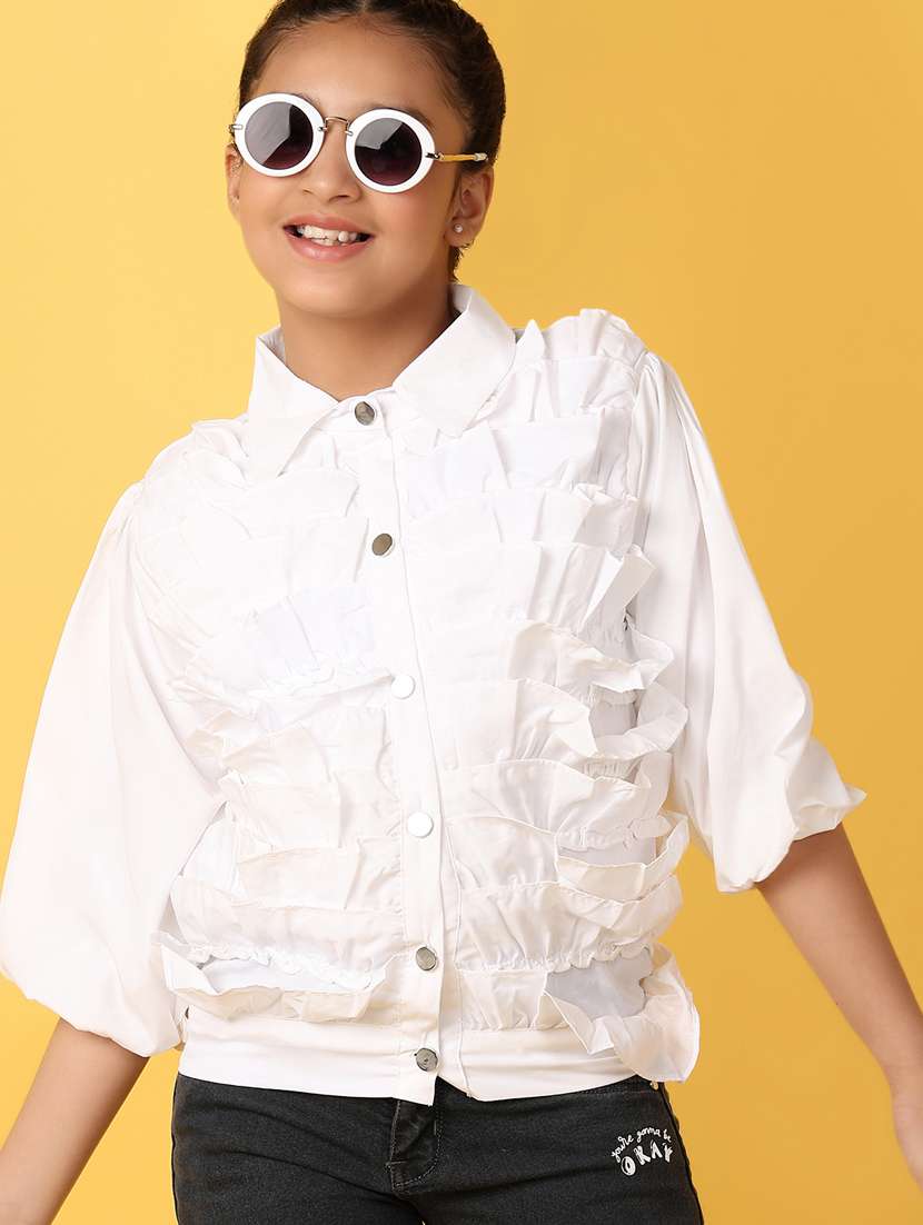 girls white cotton top - 21222854 -  Standard Image - 1