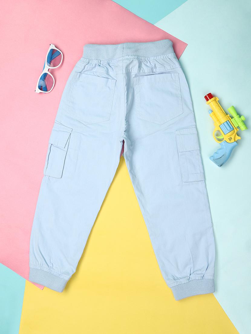 kids light blue cotton cargos trouser - 21222856 -  Standard Image - 1