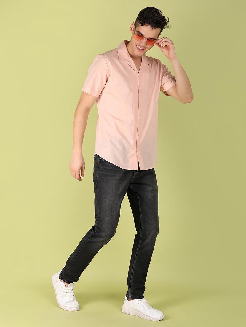 pink solid casual shirt - 21222858 - Standard Image - 4