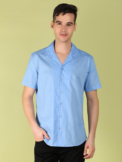light blue solid casual shirt - 21222859 - Standard Image - 0