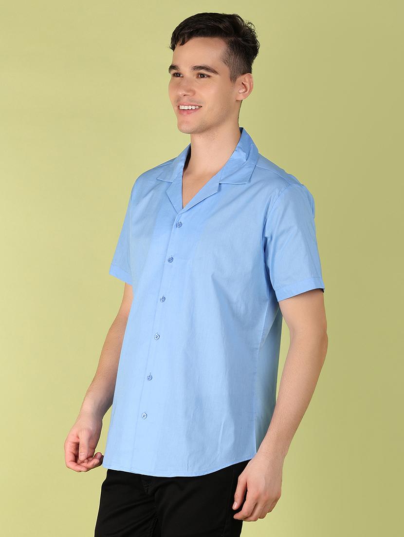light blue solid casual shirt - 21222859 -  Standard Image - 1