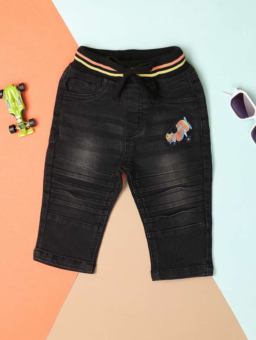 boys black denim plain jean
