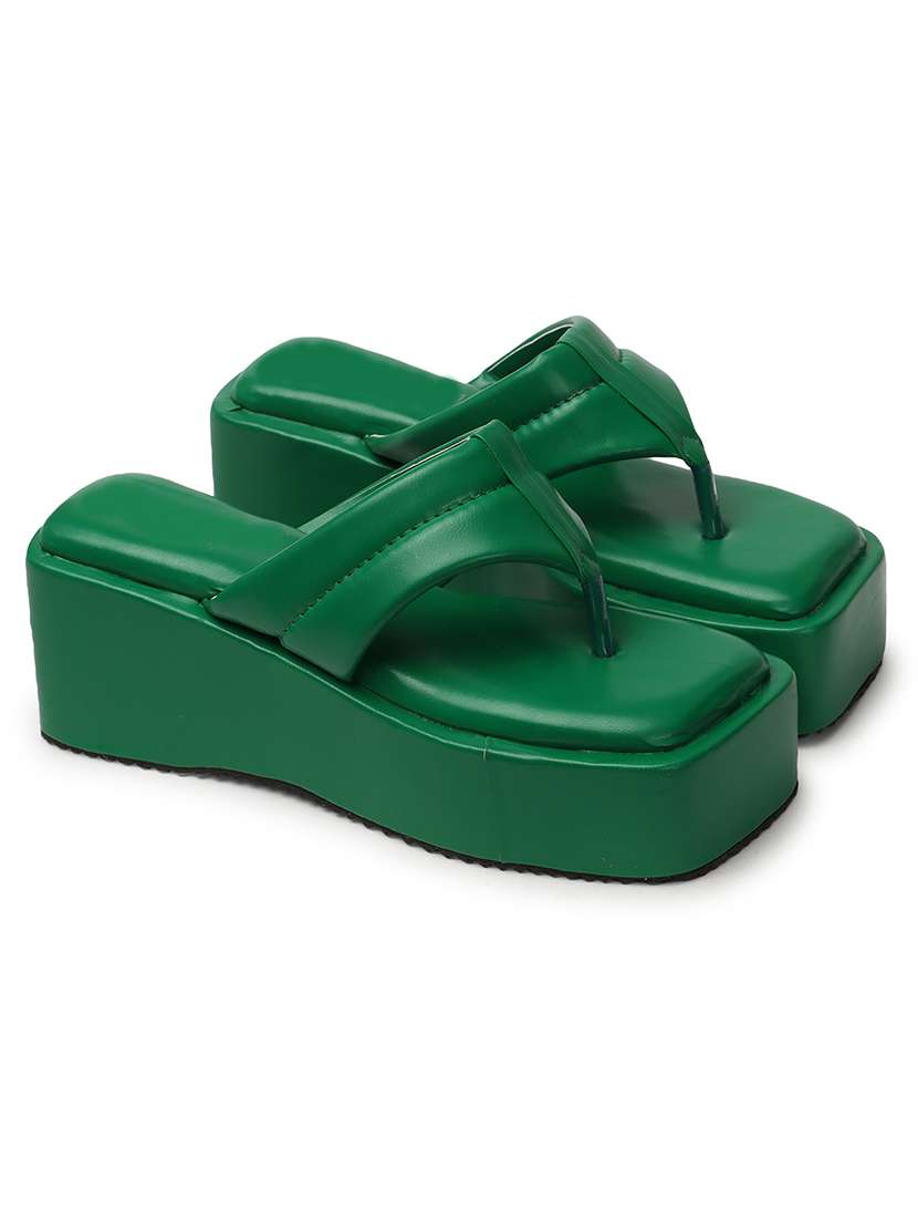 green t-strap wedge - 21223204 -  Standard Image - 1