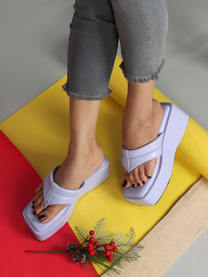 lavender t-strap wedge