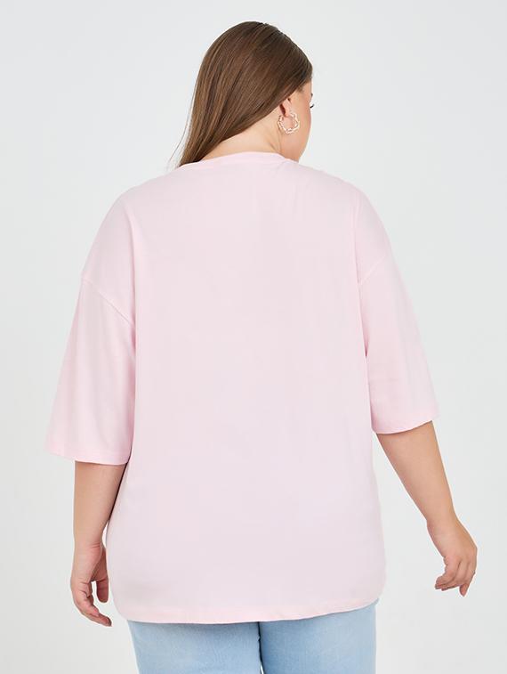 women chest print short sleeves t-shirt - 21223548 - Standard Image - 1