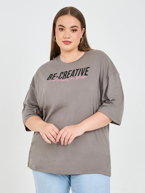 charcoal cotton regular tshirt - 21223549 - Standard Image - 0