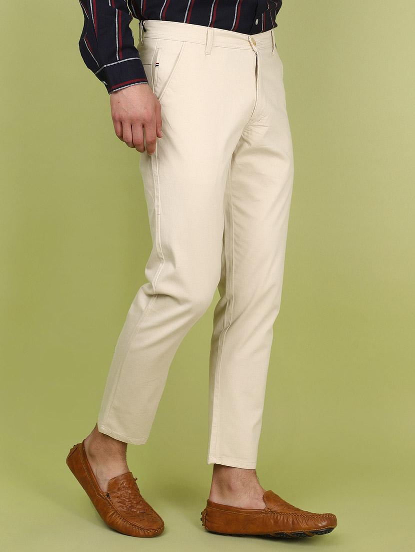 cream cotton casual chinos trouser - 21223553 -  Standard Image - 1